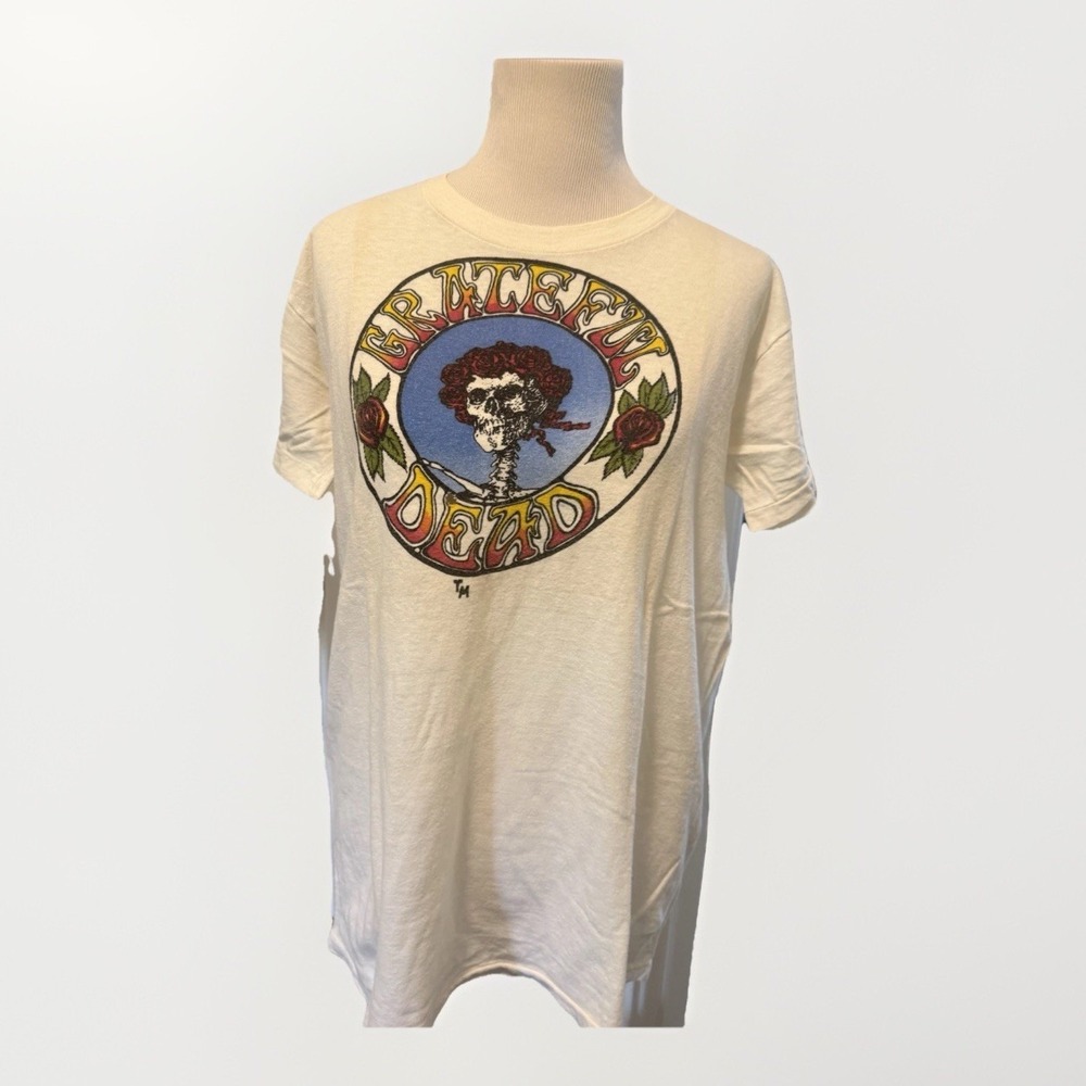 Vtg 70s GRATEFUL DEAD BERTHA Tour T-Shirt Skeleton rare XL Some Faded‎ Area mens